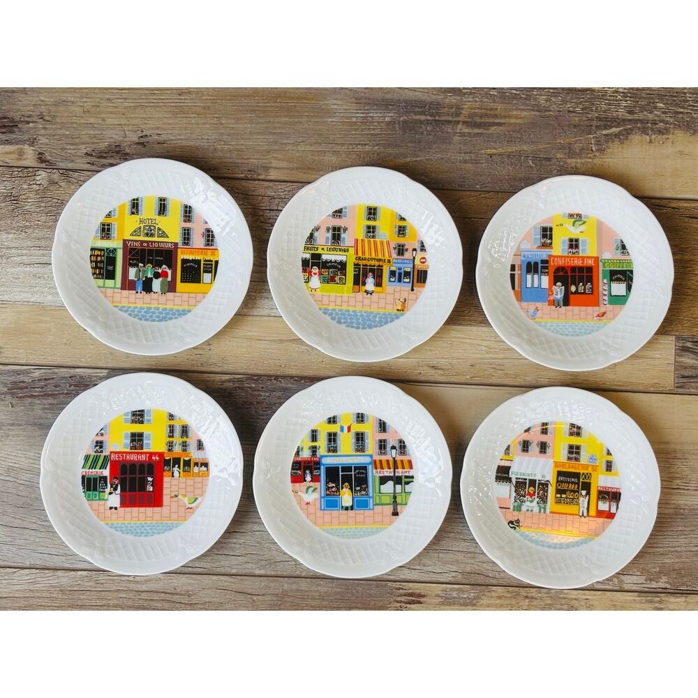 Phillippe Deshoulieres Merchant Row Collection Canape/Desert Plates Limoges, FR